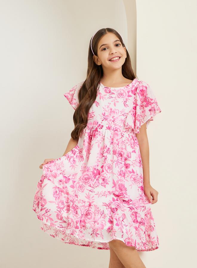 ستايلي فستان شيفون مطبع بطبعة زهور - Image 4